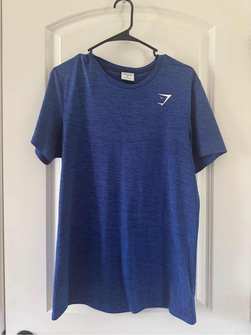 Gymshark Men’s Royal Blue Tech Tee with White Logo